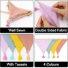 image:imageG2PLUS Cotton Fabric Bunting Banner 9Ft Green Triangle Pennant Banner Flag 12pcs DoubleSided Bunting Garland with Tassels for Birthday Nursery Baby Shower Classroom Hanging DecorMixed Color