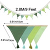 image:imageG2PLUS Cotton Fabric Bunting Banner 9Ft Green Triangle Pennant Banner Flag 12pcs DoubleSided Bunting Garland with Tassels for Birthday Nursery Baby Shower Classroom Hanging DecorGreen