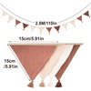 image:imageG2PLUS Cotton Fabric Bunting Banner 9Ft Green Triangle Pennant Banner Flag 12pcs DoubleSided Bunting Garland with Tassels for Birthday Nursery Baby Shower Classroom Hanging DecorKhaki
