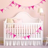 image:imageG2PLUS Cotton Fabric Bunting Banner 9Ft Green Triangle Pennant Banner Flag 12pcs DoubleSided Bunting Garland with Tassels for Birthday Nursery Baby Shower Classroom Hanging DecorPink