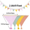 image:imageG2PLUS Cotton Fabric Bunting Banner 9Ft Green Triangle Pennant Banner Flag 12pcs DoubleSided Bunting Garland with Tassels for Birthday Nursery Baby Shower Classroom Hanging DecorMixed Color