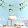 image:imageG2PLUS Cotton Fabric Bunting Banner 9Ft Green Triangle Pennant Banner Flag 12pcs DoubleSided Bunting Garland with Tassels for Birthday Nursery Baby Shower Classroom Hanging DecorGreen
