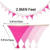 image:imageG2PLUS Cotton Fabric Bunting Banner 9Ft Green Triangle Pennant Banner Flag 12pcs DoubleSided Bunting Garland with Tassels for Birthday Nursery Baby Shower Classroom Hanging DecorPink