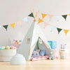 image:imageG2PLUS Cotton Fabric Bunting Banner 9Ft Green Triangle Pennant Banner Flag 12pcs DoubleSided Bunting Garland with Tassels for Birthday Nursery Baby Shower Classroom Hanging DecorColorful