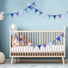 image:imageG2PLUS Cotton Fabric Bunting Banner 9Ft Green Triangle Pennant Banner Flag 12pcs DoubleSided Bunting Garland with Tassels for Birthday Nursery Baby Shower Classroom Hanging DecorBlue