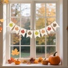 image:imageG2PLUS Glitter Maple Leaf Banner Happy Fall Burlap Banner Thanksgiving Day Decorations PreStrung Rustic Hanging Bunting Garland for Party Decor Harvest Festival and Fall WeddingBeige