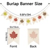 image:imageG2PLUS Glitter Maple Leaf Banner Happy Fall Burlap Banner Thanksgiving Day Decorations PreStrung Rustic Hanging Bunting Garland for Party Decor Harvest Festival and Fall WeddingBeige