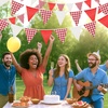 image:imageG2PLUS Green and White Gingham Fabric Bunting Banner 32Ft Cotton Burlap Triangle Garland for Xmas Wedding Dcor Birthday Picnic BBQ Golf Party amp Outdoor CelebrationsRedWhite
