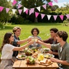 image:imageG2PLUS Green and White Gingham Fabric Bunting Banner 32Ft Cotton Burlap Triangle Garland for Xmas Wedding Dcor Birthday Picnic BBQ Golf Party amp Outdoor CelebrationsPinkWhite