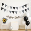 image:imageG2PLUS Green and White Gingham Fabric Bunting Banner 32Ft Cotton Burlap Triangle Garland for Xmas Wedding Dcor Birthday Picnic BBQ Golf Party amp Outdoor CelebrationsBlackWhite