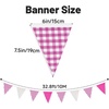 image:imageG2PLUS Green and White Gingham Fabric Bunting Banner 32Ft Cotton Burlap Triangle Garland for Xmas Wedding Dcor Birthday Picnic BBQ Golf Party amp Outdoor CelebrationsPinkWhite