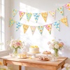 image:imageG2PLUS Hawaiian Bunting Banner 39Ft PreStrung Tropical Party Banner 4 Pack Double Sided Paper Hawaiian Floral Bunting Garland for Luau Birthday Baby Shower Summer Beach Party DecorationsYellow Narcissus