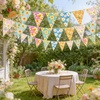 image:imageG2PLUS Hawaiian Bunting Banner 39Ft PreStrung Tropical Party Banner 4 Pack Double Sided Paper Hawaiian Floral Bunting Garland for Luau Birthday Baby Shower Summer Beach Party DecorationsYellow Narcissus