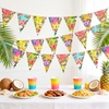 image:imageG2PLUS Hawaiian Bunting Banner 39Ft PreStrung Tropical Party Banner 4 Pack Double Sided Paper Hawaiian Floral Bunting Garland for Luau Birthday Baby Shower Summer Beach Party DecorationsRed Hawaii