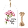 image:imageG2PLUS Mothers Day Gift Tags  50Pcs Happy Mothers Day Tags with String Pink Tuilp Bouquet Gift Tags Hanging Labels for Gift Wrapping Moms Birthday Party FavorsHappy Mothers  Carnation
