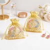 image:imageG2PLUS Organza Gift Bags 4x6 Inches  50Pcs Sheer Mesh Organza Bags with Gold Rattan Printed Drawstring Tulle Jewelry Pouches for Wedding Christmas Party FavorsGold 27X35 inches
