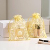 image:imageG2PLUS Organza Gift Bags 4x6 Inches  50Pcs Sheer Mesh Organza Bags with Gold Rattan Printed Drawstring Tulle Jewelry Pouches for Wedding Christmas Party FavorsGold  5x7 inches