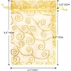 image:imageG2PLUS Organza Gift Bags 4x6 Inches  50Pcs Sheer Mesh Organza Bags with Gold Rattan Printed Drawstring Tulle Jewelry Pouches for Wedding Christmas Party FavorsGold 27X35 inches