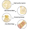 image:imageG2PLUS Organza Gift Bags 4x6 Inches  50Pcs Sheer Mesh Organza Bags with Gold Rattan Printed Drawstring Tulle Jewelry Pouches for Wedding Christmas Party FavorsGold 27X35 inches