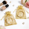 image:imageG2PLUS Organza Gift Bags 4x6 Inches  50Pcs Sheer Mesh Organza Bags with Gold Rattan Printed Drawstring Tulle Jewelry Pouches for Wedding Christmas Party FavorsGold 35x47 inches