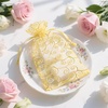 image:imageG2PLUS Organza Gift Bags 4x6 Inches  50Pcs Sheer Mesh Organza Bags with Gold Rattan Printed Drawstring Tulle Jewelry Pouches for Wedding Christmas Party FavorsGold  5x7 inches