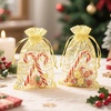 image:imageG2PLUS Organza Gift Bags 4x6 Inches  50Pcs Sheer Mesh Organza Bags with Gold Rattan Printed Drawstring Tulle Jewelry Pouches for Wedding Christmas Party FavorsGold  5x7 inches