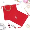 image:imageG2PLUS Pink Velvet Jewelry Pouches 20PCS Small Velvet Gift Bags with Drawstring Christmas Gift Bags for Wedding Favors Candy Bag Party Favors 47x59Red