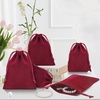 image:imageG2PLUS Pink Velvet Jewelry Pouches 20PCS Small Velvet Gift Bags with Drawstring Christmas Gift Bags for Wedding Favors Candy Bag Party Favors 47x59Wine Red