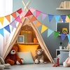 image:imageG2PLUS PreStrung Burlap Pennant Banners 39Ft Green Fabric Triangle Flag Bunting 36Pcs Pennant Banner Flags Garland for Golf Theme Party Birthday Wedding Baby Shower Party DecorationsRainbow