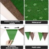 image:imageG2PLUS PreStrung Burlap Pennant Banners 39Ft Green Fabric Triangle Flag Bunting 36Pcs Pennant Banner Flags Garland for Golf Theme Party Birthday Wedding Baby Shower Party DecorationsGreen Brown White