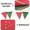 image:imageG2PLUS PreStrung Burlap Pennant Banners 39Ft Green Fabric Triangle Flag Bunting 36Pcs Pennant Banner Flags Garland for Golf Theme Party Birthday Wedding Baby Shower Party DecorationsRed and Green
