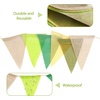 image:imageG2PLUS PreStrung Burlap Pennant Banners 39Ft Green Fabric Triangle Flag Bunting 36Pcs Pennant Banner Flags Garland for Golf Theme Party Birthday Wedding Baby Shower Party DecorationsGreen and Yellow