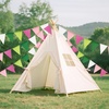 image:imageG2PLUS PreStrung Burlap Pennant Banners 39Ft Green Fabric Triangle Flag Bunting 36Pcs Pennant Banner Flags Garland for Golf Theme Party Birthday Wedding Baby Shower Party DecorationsPink and Green
