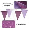 image:imageG2PLUS PreStrung Burlap Pennant Banners 39Ft Green Fabric Triangle Flag Bunting 36Pcs Pennant Banner Flags Garland for Golf Theme Party Birthday Wedding Baby Shower Party DecorationsPurple