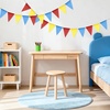 image:imageG2PLUS PreStrung Burlap Pennant Banners 39Ft Green Fabric Triangle Flag Bunting 36Pcs Pennant Banner Flags Garland for Golf Theme Party Birthday Wedding Baby Shower Party DecorationsRed Yellow Blue