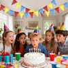 image:imageG2PLUS PreStrung Burlap Pennant Banners 39Ft Green Fabric Triangle Flag Bunting 36Pcs Pennant Banner Flags Garland for Golf Theme Party Birthday Wedding Baby Shower Party DecorationsRed Yellow Blue