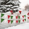 image:imageG2PLUS PreStrung Burlap Pennant Banners 39Ft Green Fabric Triangle Flag Bunting 36Pcs Pennant Banner Flags Garland for Golf Theme Party Birthday Wedding Baby Shower Party DecorationsRed and Green