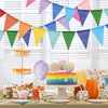 image:imageG2PLUS PreStrung Burlap Pennant Banners 39Ft Green Fabric Triangle Flag Bunting 36Pcs Pennant Banner Flags Garland for Golf Theme Party Birthday Wedding Baby Shower Party DecorationsMulti Color