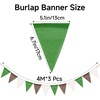 image:imageG2PLUS PreStrung Burlap Pennant Banners 39Ft Green Fabric Triangle Flag Bunting 36Pcs Pennant Banner Flags Garland for Golf Theme Party Birthday Wedding Baby Shower Party DecorationsGreen Brown White