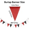 image:imageG2PLUS PreStrung Burlap Pennant Banners 39Ft Green Fabric Triangle Flag Bunting 36Pcs Pennant Banner Flags Garland for Golf Theme Party Birthday Wedding Baby Shower Party DecorationsRed Black White