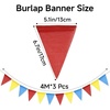 image:imageG2PLUS PreStrung Burlap Pennant Banners 39Ft Green Fabric Triangle Flag Bunting 36Pcs Pennant Banner Flags Garland for Golf Theme Party Birthday Wedding Baby Shower Party DecorationsRed Yellow Blue