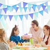 image:imageG2PLUS PreStrung Burlap Pennant Banners 39Ft Green Fabric Triangle Flag Bunting 36Pcs Pennant Banner Flags Garland for Golf Theme Party Birthday Wedding Baby Shower Party DecorationsBlue