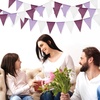 image:imageG2PLUS PreStrung Burlap Pennant Banners 39Ft Green Fabric Triangle Flag Bunting 36Pcs Pennant Banner Flags Garland for Golf Theme Party Birthday Wedding Baby Shower Party DecorationsPurple