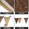 image:imageG2PLUS PreStrung Burlap Pennant Banners 39Ft Green Fabric Triangle Flag Bunting 36Pcs Pennant Banner Flags Garland for Golf Theme Party Birthday Wedding Baby Shower Party DecorationsGradient Brown