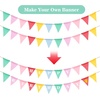 image:imageG2PLUS PreStrung Burlap Pennant Banners 39Ft Green Fabric Triangle Flag Bunting 36Pcs Pennant Banner Flags Garland for Golf Theme Party Birthday Wedding Baby Shower Party DecorationsColorful