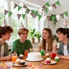 image:imageG2PLUS PreStrung Burlap Pennant Banners 39Ft Green Fabric Triangle Flag Bunting 36Pcs Pennant Banner Flags Garland for Golf Theme Party Birthday Wedding Baby Shower Party DecorationsGreen Brown White