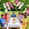 image:imageG2PLUS PreStrung Burlap Pennant Banners 39Ft Green Fabric Triangle Flag Bunting 36Pcs Pennant Banner Flags Garland for Golf Theme Party Birthday Wedding Baby Shower Party DecorationsPink and Green