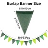 image:imageG2PLUS PreStrung Burlap Pennant Banners 39Ft Green Fabric Triangle Flag Bunting 36Pcs Pennant Banner Flags Garland for Golf Theme Party Birthday Wedding Baby Shower Party DecorationsGradient Green