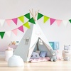 image:imageG2PLUS PreStrung Burlap Pennant Banners 39Ft Green Fabric Triangle Flag Bunting 36Pcs Pennant Banner Flags Garland for Golf Theme Party Birthday Wedding Baby Shower Party DecorationsPink and Green