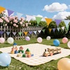 image:imageG2PLUS PreStrung Fabric Triangle Banner Garland 85ft DoubleSided Cotton Bunting Flags Reusable Pennant Banner for Boho Birthday Party Baby Shower Nursery DecorPastel Mix ColorMacaron Mix Color